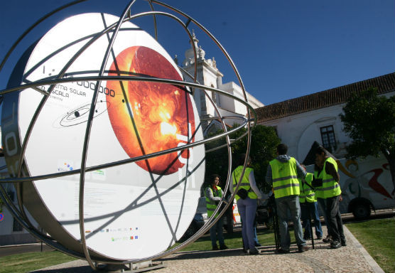 Sistema Solar à escala do concelho de Estremoz